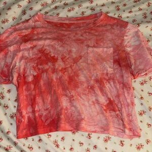 Flowy Pink Tie Dye Crop Top